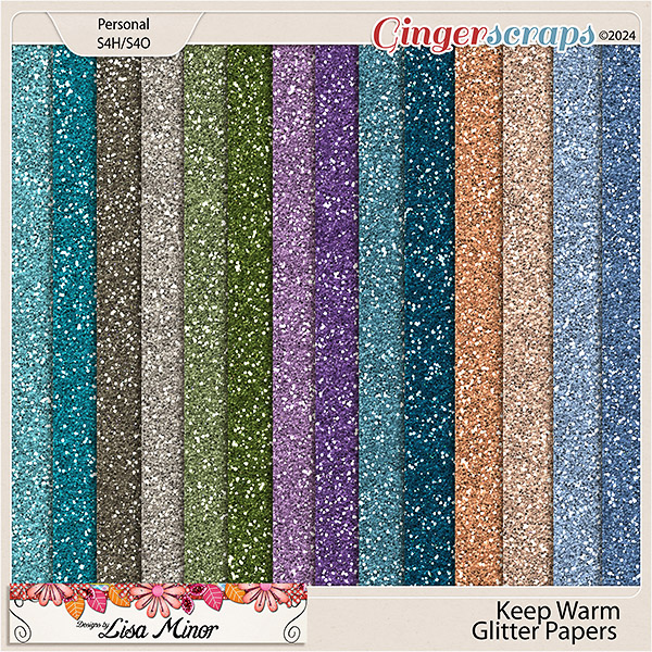 Keep Warm Glitter Papers from Designs by Lisa Minor