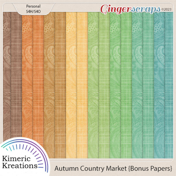 Autumn Country Market Bonus Papers by Kimeric Kreations   