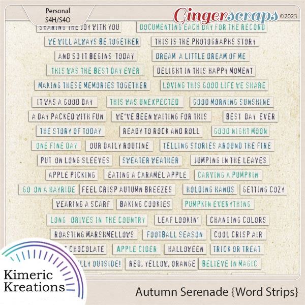 Autumn Serenade Word Strips by Kimeric Kreations