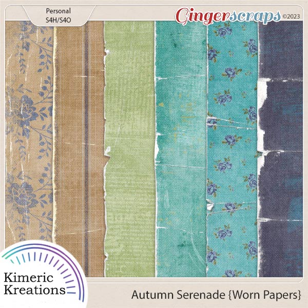 Autumn Serenade Worn Papers by Kimeric Kreations   