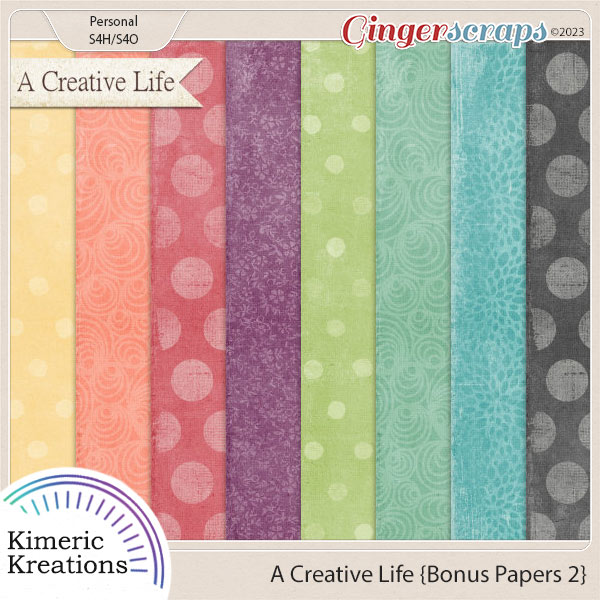 A Creative Life Bonus Papers 2 by Kimeric Kreations  