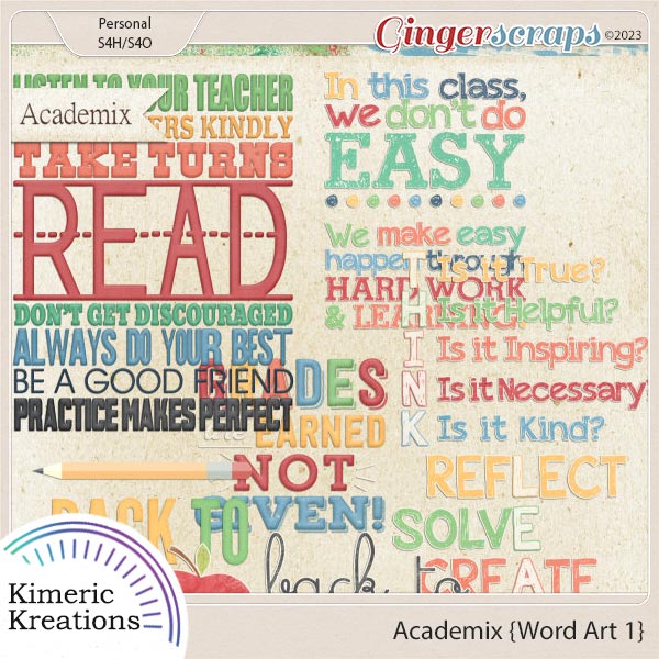 Academix Word Art 01 by Kimeric Kreations  