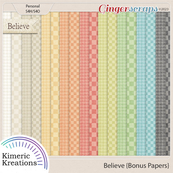Believe Bonus Papers by Kimeric Kreations     