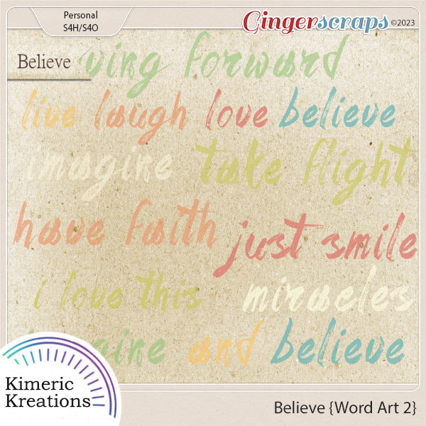 Believe Word Art 02 by Kimeric Kreations  