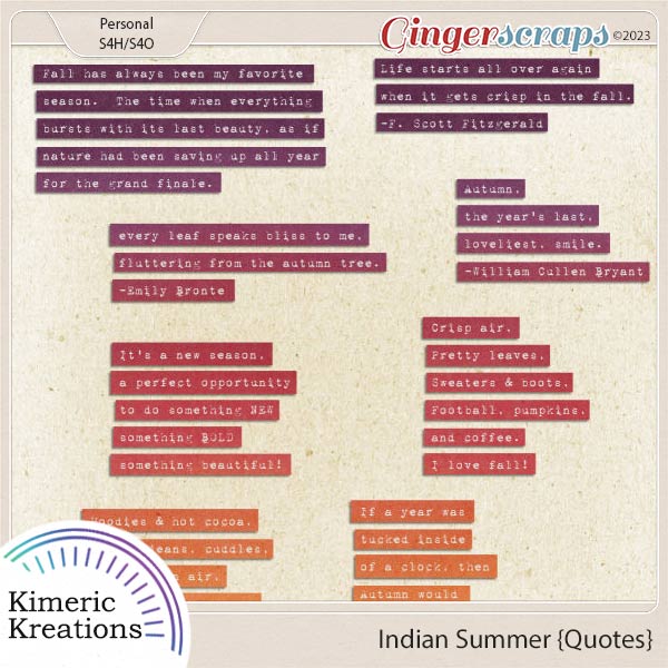 Indian Summer Quotes by Kimeric Kreations  