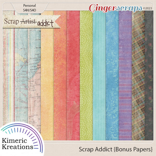 Scrap Addict Bonus Papers by Kimeric Kreations