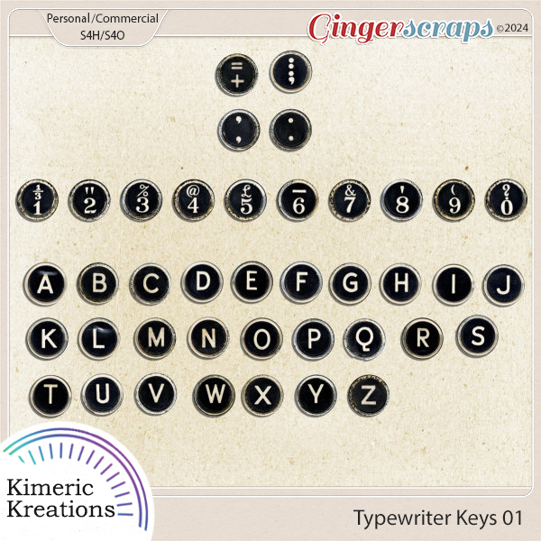 Typewriter Keys 01 by Kimeric Kreations   