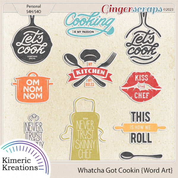 Whatcha Got Cookin Word Art by Kimeric Kreations