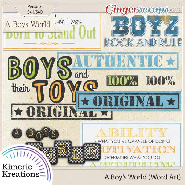 A Boys World Word Art by Kimeric Kreations