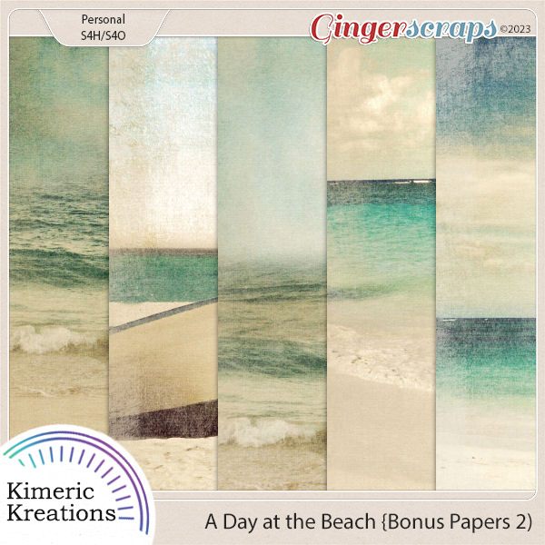 A Day at the Beach Bonus Papers 02 by Kimeric Kreations    