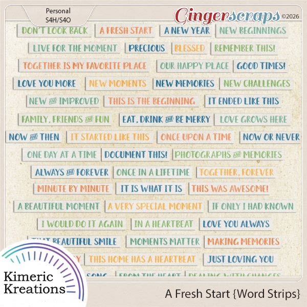 A Fresh Start Word Strips by Kimeric Kreations