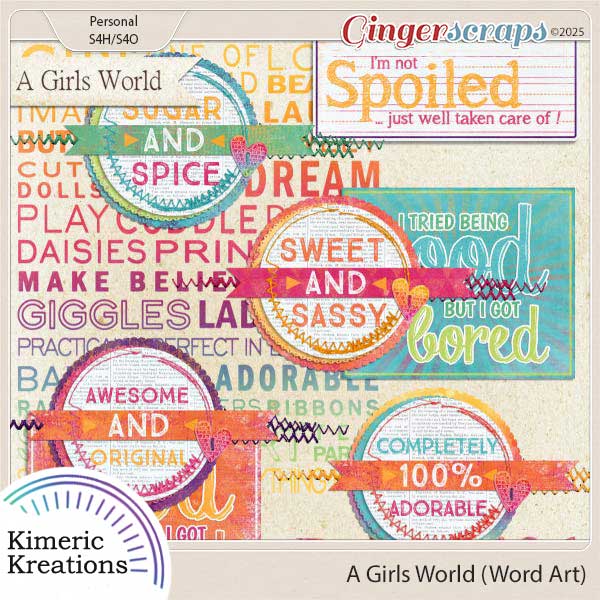 A Girls World Word Art by Kimeric Kreations