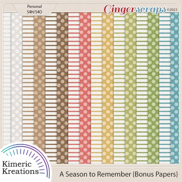 A Season to Remember Bonus Paper Pack by Kimeric Kreations