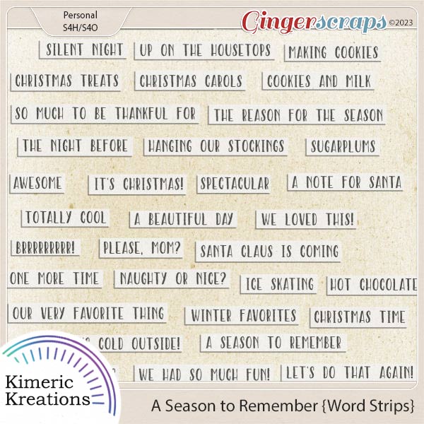 A Season to Remember Word Strips by Kimeric Kreations
