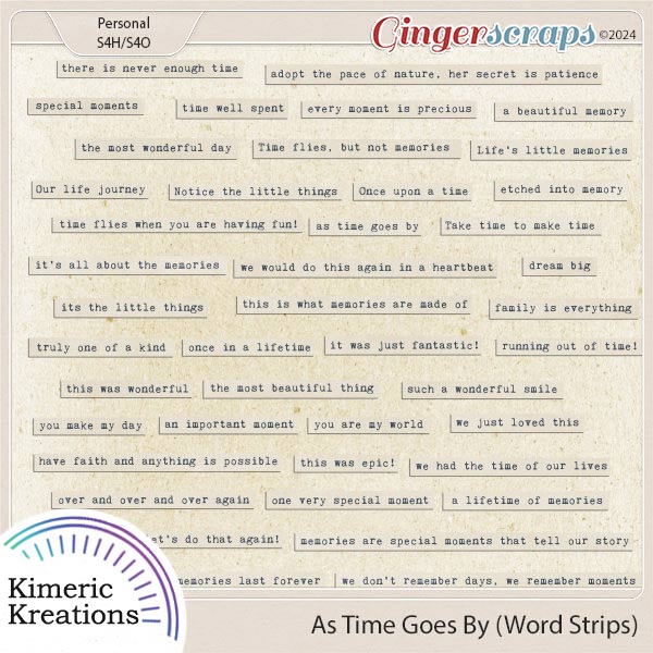 As Time Goes By Word Strips by Kimeric Kreations