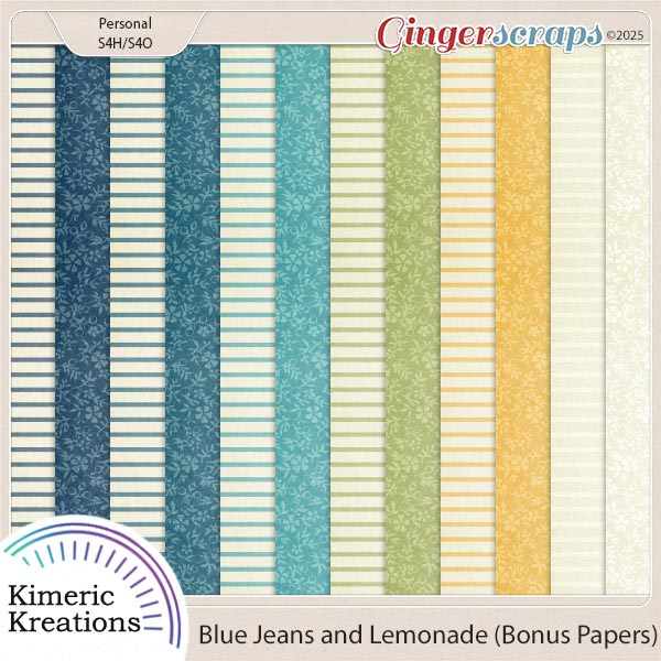 Blue Jeans and Lemonade Bonus Papers by Kimeric Kreations