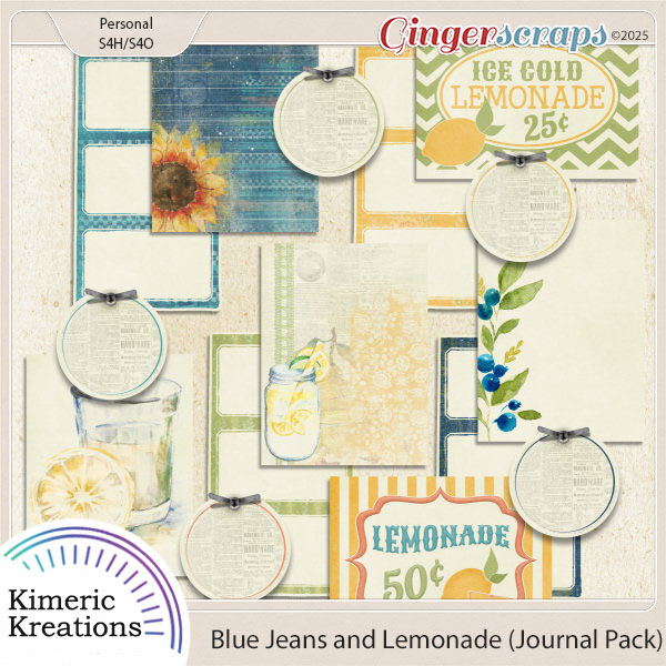Blue Jeans and Lemonade Journal Pack by Kimeric Kreations