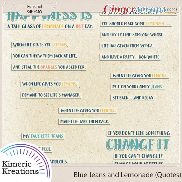 Blue Jeans and Lemonade Quotes by Kimeric Kreations