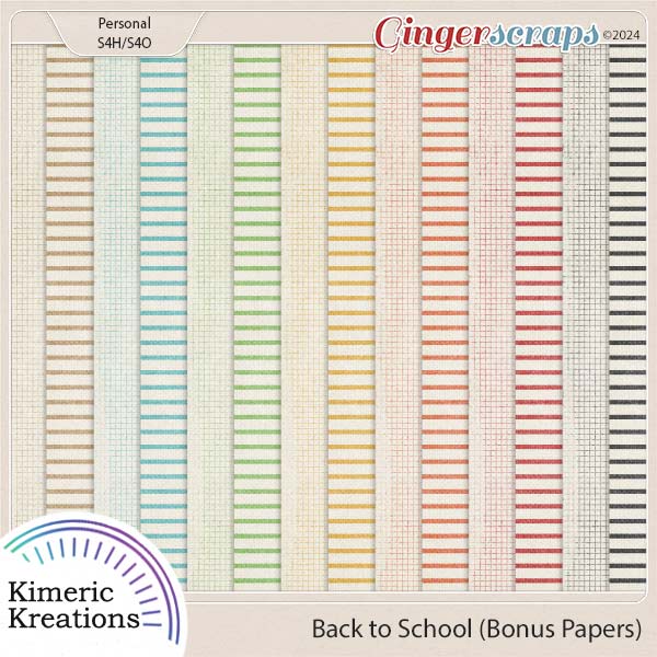 Back to School Bonus Papers by Kimeric Kreations