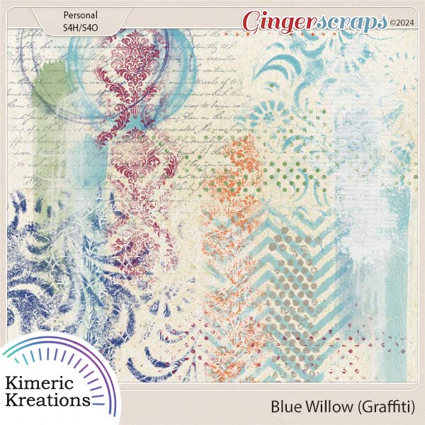 Blue Willow Graffiti by Kimeric Kreations