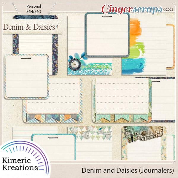Denim and Daisies Journal Cards by Kimeric Kreations