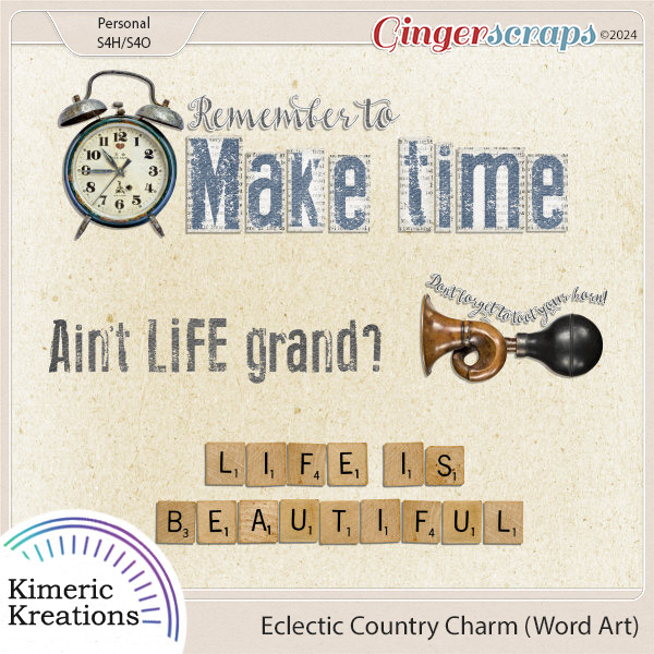 Eclectic Country Charm Word Art by Kimeric Kreations