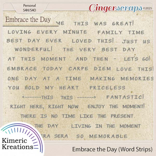 Embrace the Day Word Strips by Kimeric Kreations
