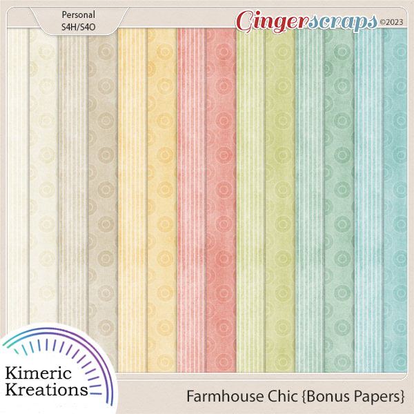 Farmhouse Chic Bonus Papers by Kimeric Kreations  