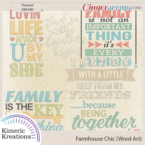 Farmhouse Chic Word Art by Kimeric Kreations 