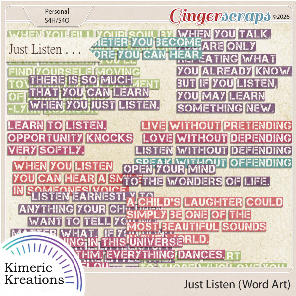 Just Listen Word Art by Kimeric Kreations