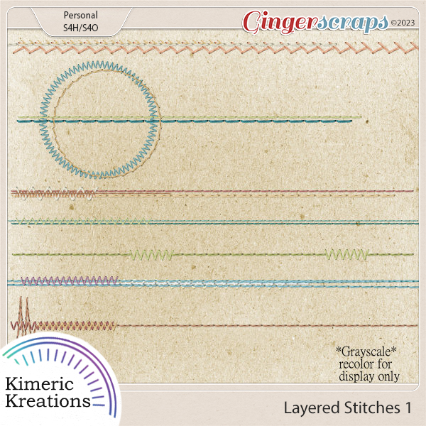 Layered Stitches 1 by Kimeric Kreations   