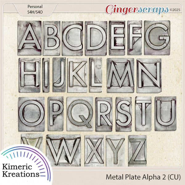 Metal Plate Alpha 2 by Kimeric Kreations