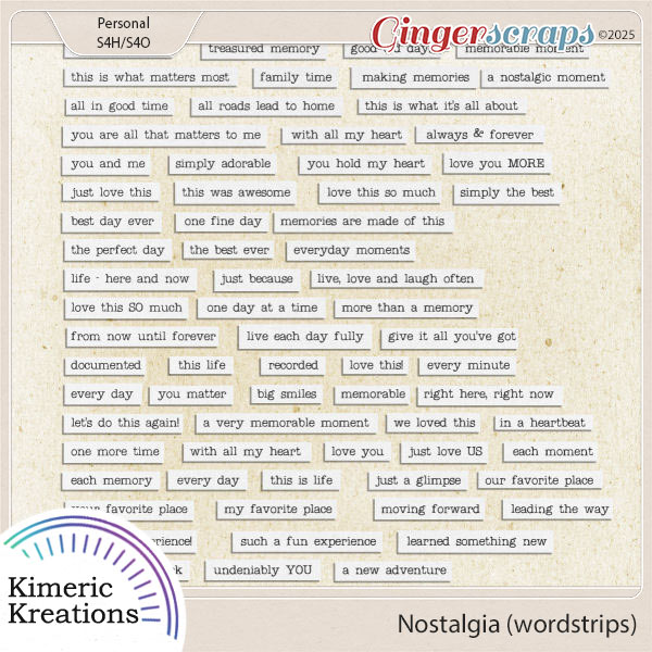 Nostalgia Word Strips by Kimeric Kreations