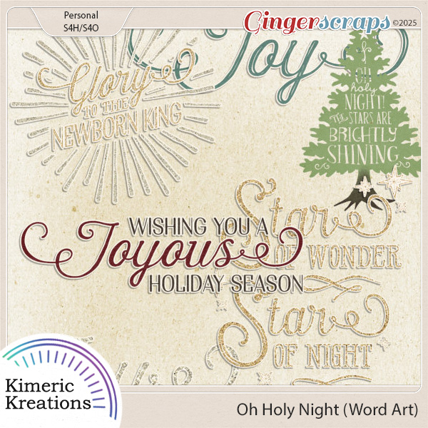 Oh Holy Night Word Art by Kimeric Kreations