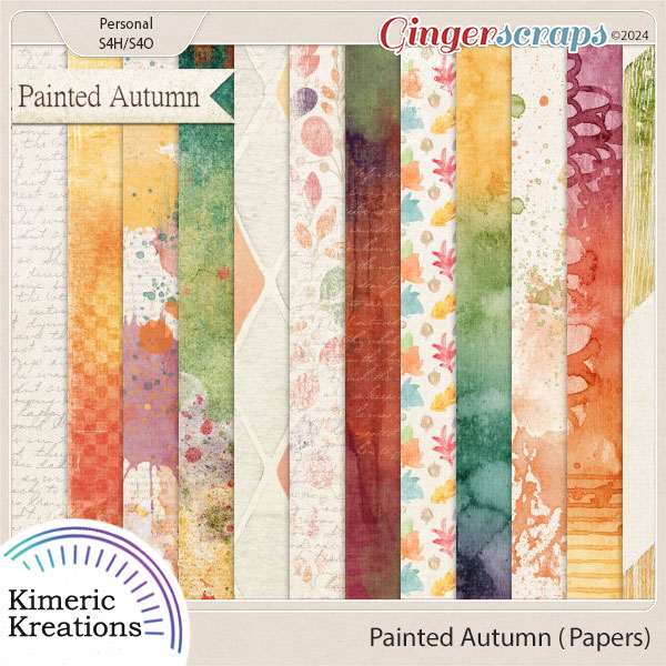 Painted Autumn Papers by Kimeric Kreations