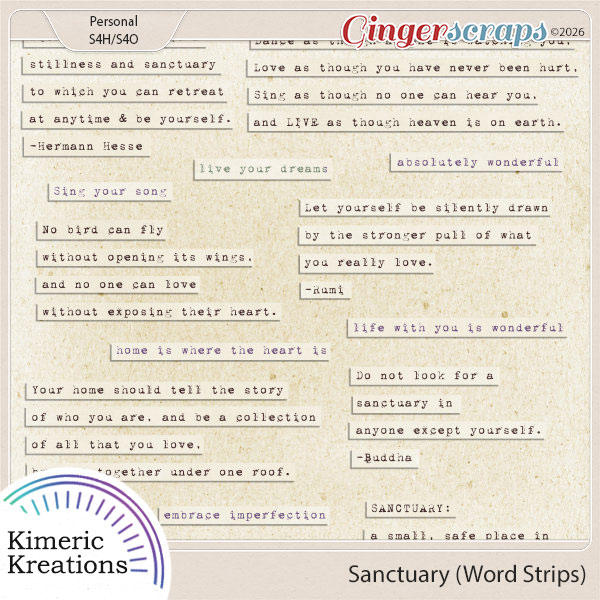Sanctuary Word Strips by Kimeric Kreations