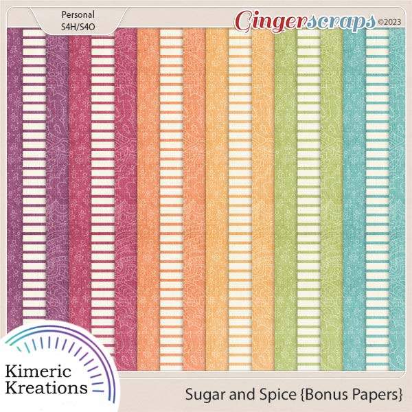 Sugar and Spice Bonus Papers by Kimeric Kreations  