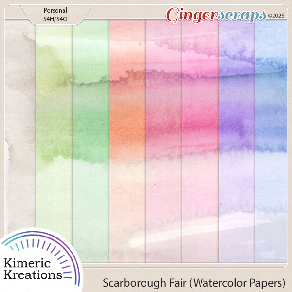 Scarborough Fair Watercolor Papers by Kimeric Kreations