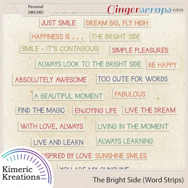 The Bright Side Word Strips by Kimeric Kreations