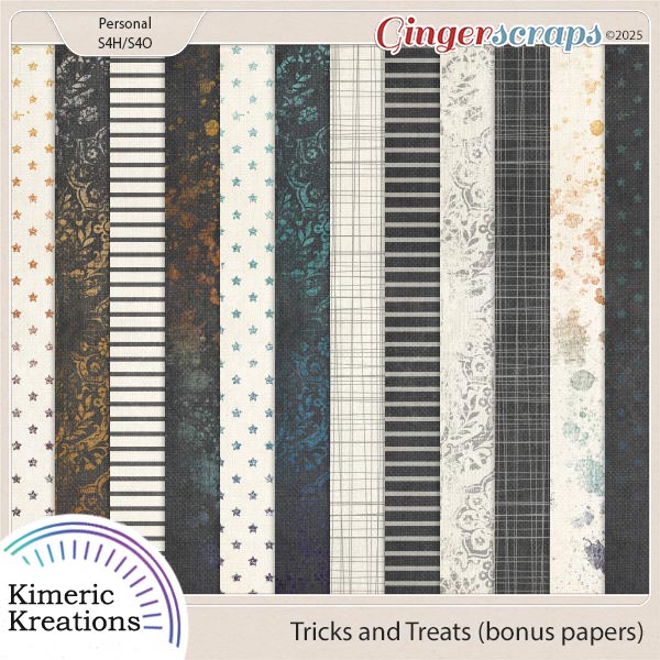 Tricks and Treats Bonus Papers by Kimeric Kreations