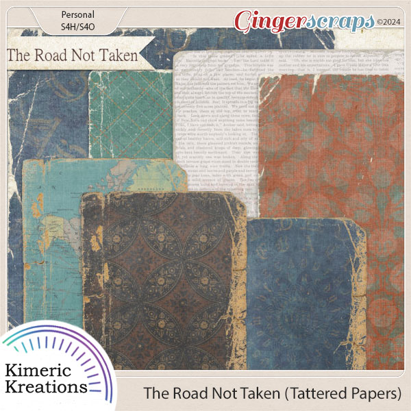 The Road Not Taken Tattered Papers by Kimeric Kreations