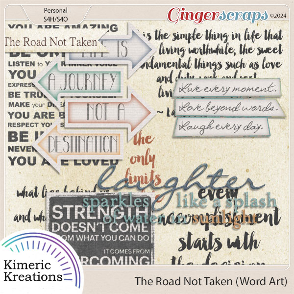 The Road Not Taken Word Art by Kimeric Kreations