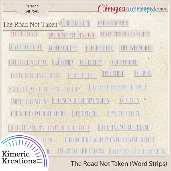The Road Not Taken Word Strips by Kimeric Kreations