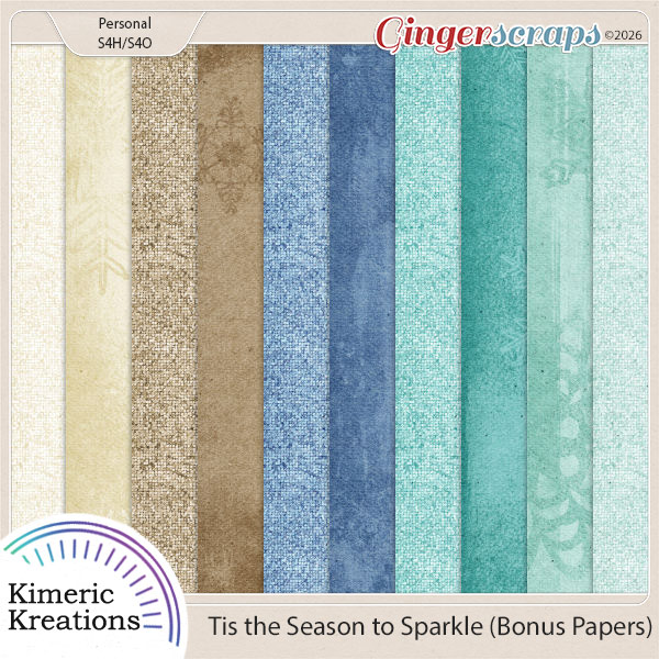 Tis the Season to Sparkle Bonus Papers by Kimeric Kreations