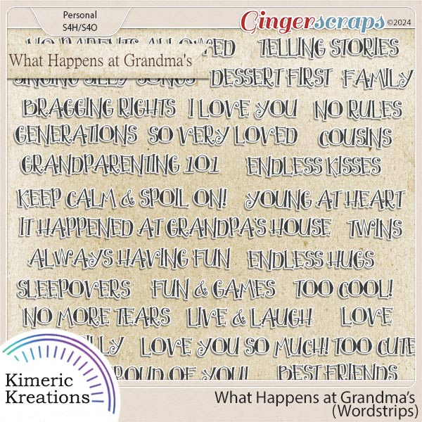 What Happens at Grandma's Word Strips by Kimeric Kreations
