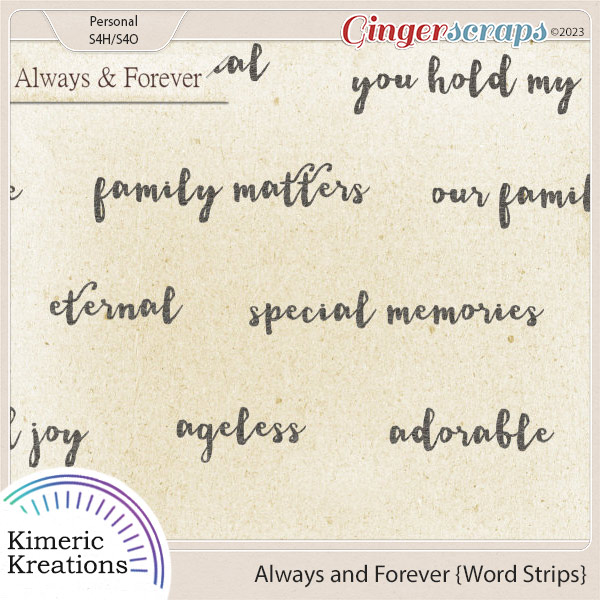 Always and Forever Word Strips by Kimeric Kreations