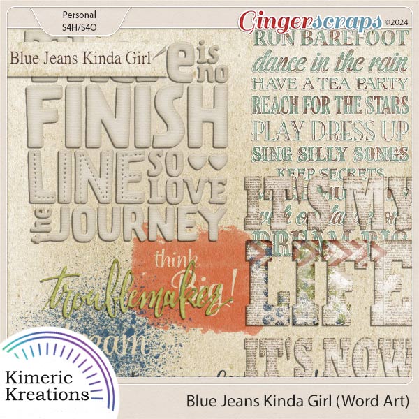 Blue Jeans Kinda Girl Word Art by Kimeric Kreations