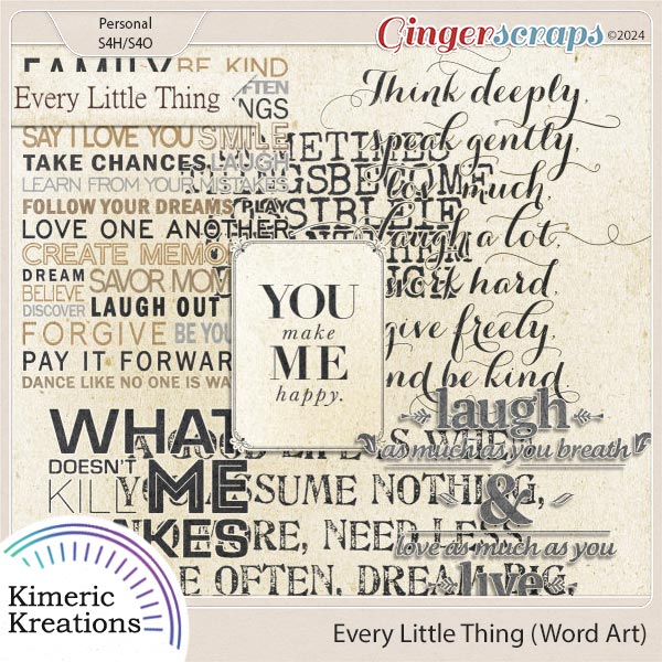 Every Little Thing Word Art by Kimeric Kreations