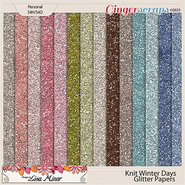 Knit Winter Days Glitter Papers from Designs by Lisa Minor