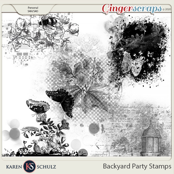 Backyard Party Stamps by Karen Schulz